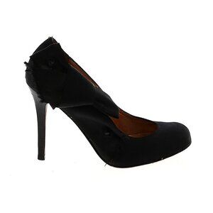 Report Signature black satin heels 6